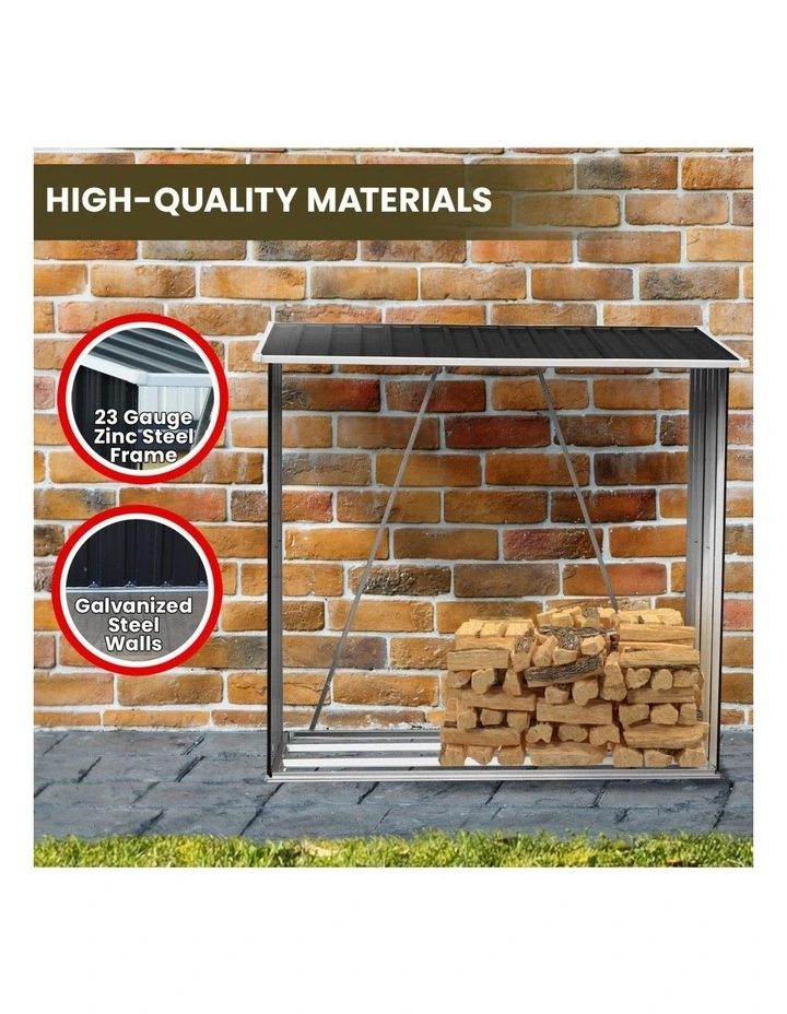 Wallaroo Wood Storage Shed Galvanized Steel - Black image 6