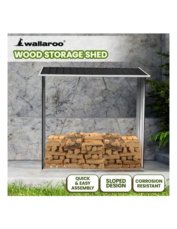 Wallaroo Wood Storage Shed Galvanized Steel - Black image 7