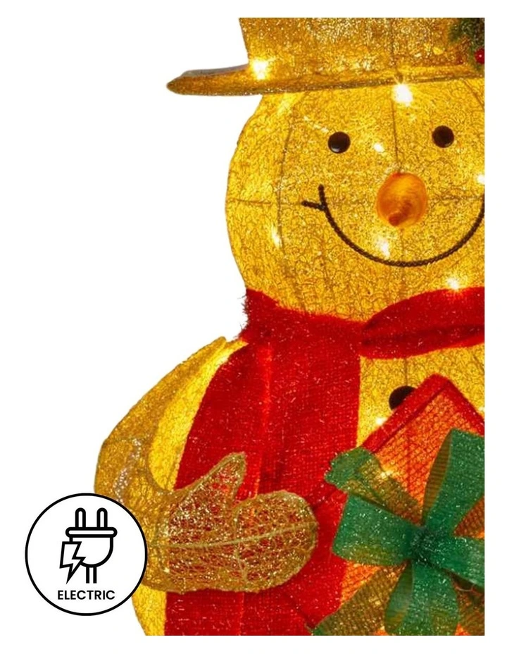 Christabelle 120cm Gold Outdoor Christmas Snowman with Lights image 4