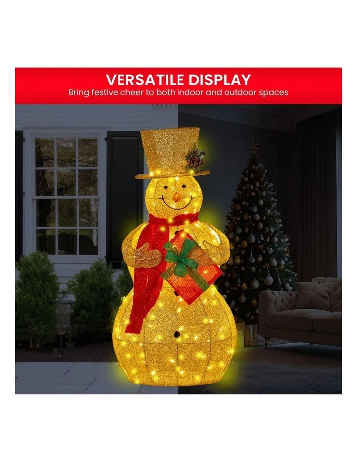 Christabelle 120cm Gold Outdoor Christmas Snowman with Lights image 5