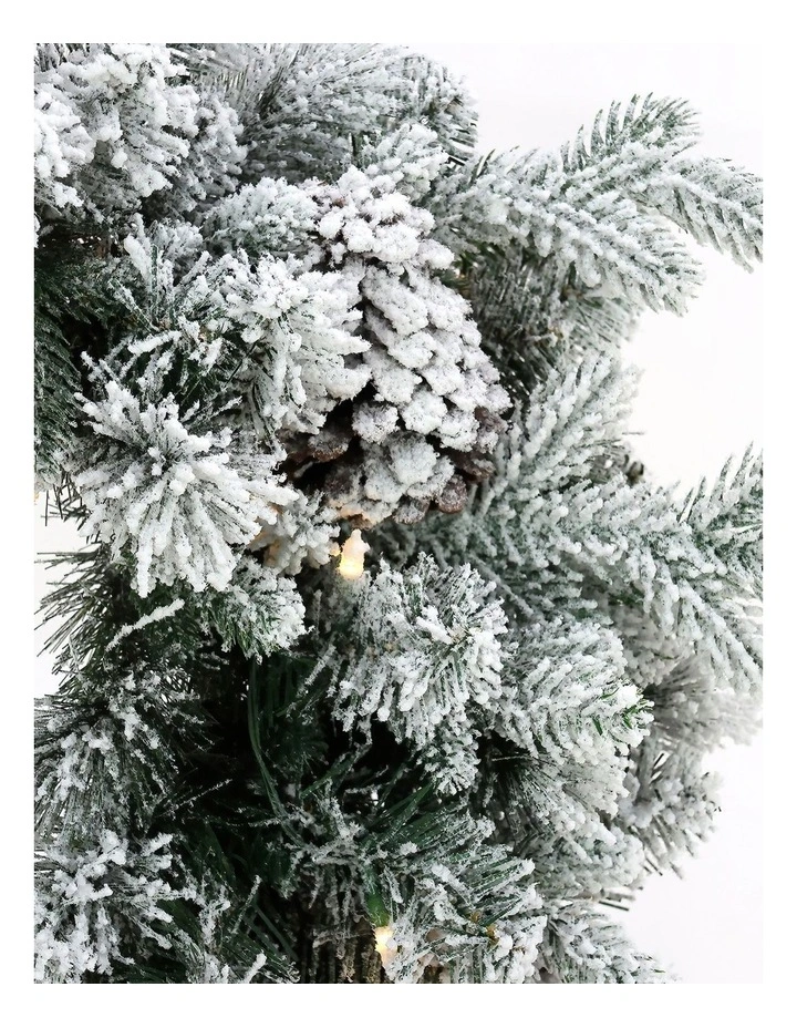 Christabelle Large 1.2m Christmas Wreath Snowy Dorchester with LED Lights Front Door Decoration image 4