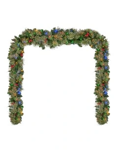 Christabelle 2.74m Christmas Garland with LED Lights Berries Pine Cones Multicolour Tree Decoration