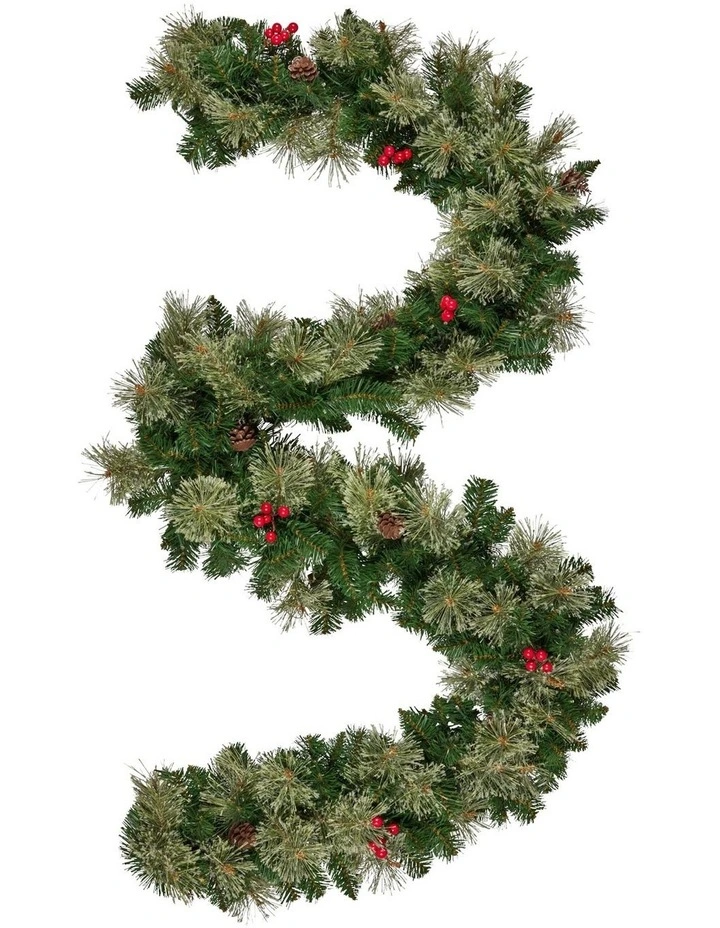 Christabelle 2.74m Christmas Garland with LED Lights Berries Pine Cones Multicolour Tree Decoration image 4