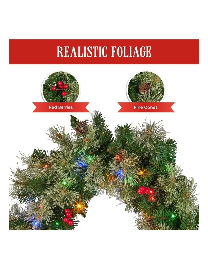 Christabelle 2.74m Christmas Garland with LED Lights Berries Pine Cones Multicolour Tree Decoration image 6