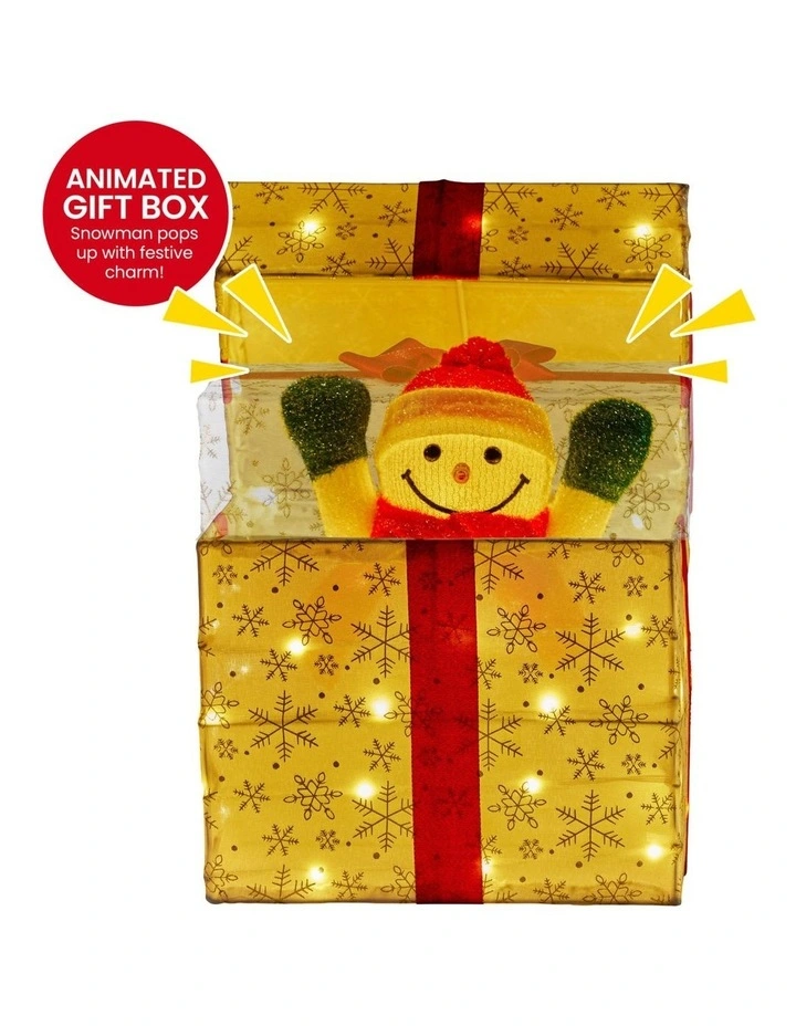 Christabelle Animated Snowman in a Gift Box LED Christmas Tree Decoration Ornament Lights Xmas image 5