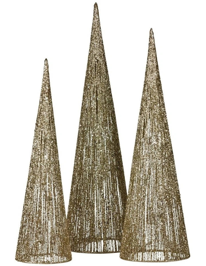 Christabelle 3pc Christmas Tree Indoor Outdoor Display Decoration LED Lights Front Yard Lawn Statue image 2