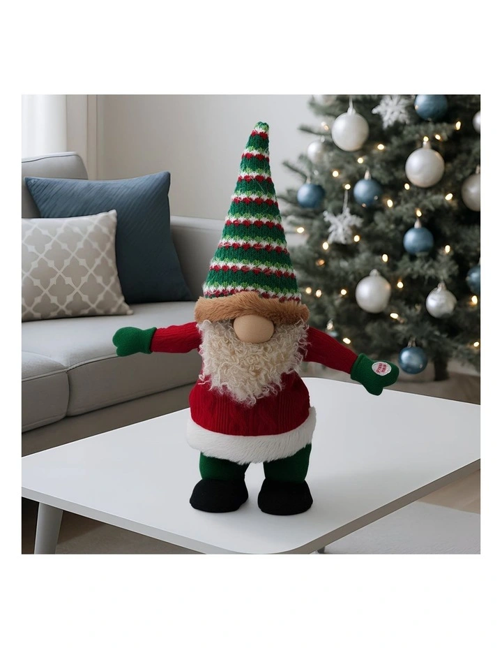 Christabelle 41cm Christmas Gnome Elf Dancing Musical Decoration Ornament Table Top Mantel Display image 4