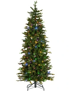 Christabelle 6ft Slim Carrington Fir Christmas Tree Multi Functional White & Coloured LED Lights