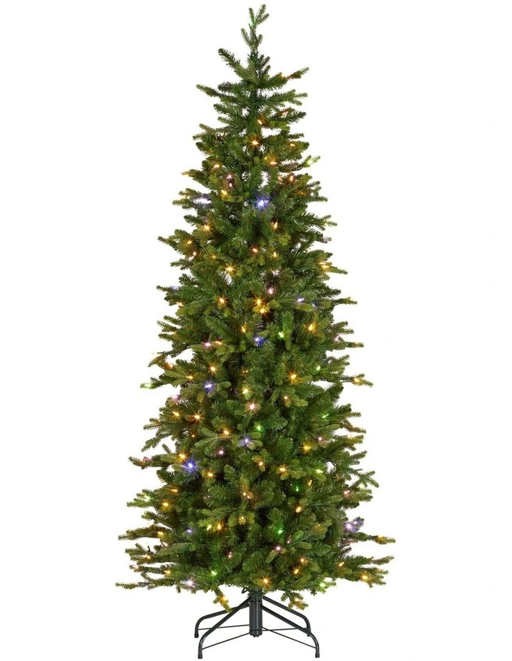 Christabelle 6ft Slim Carrington Fir Christmas Tree Multi Functional White & Coloured LED Lights image 4