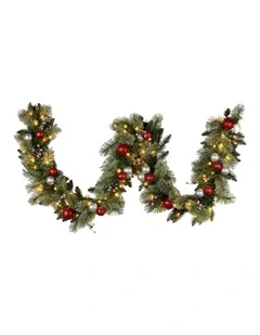 Christabelle 2.7m Christmas Garland with LED Lights and Baubles Mantle Decoration Ornament