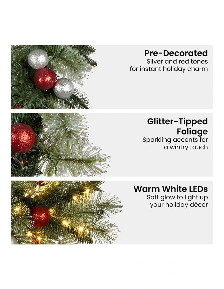 Christabelle 2.7m Christmas Garland with LED Lights and Baubles Mantle Decoration Ornament image 5