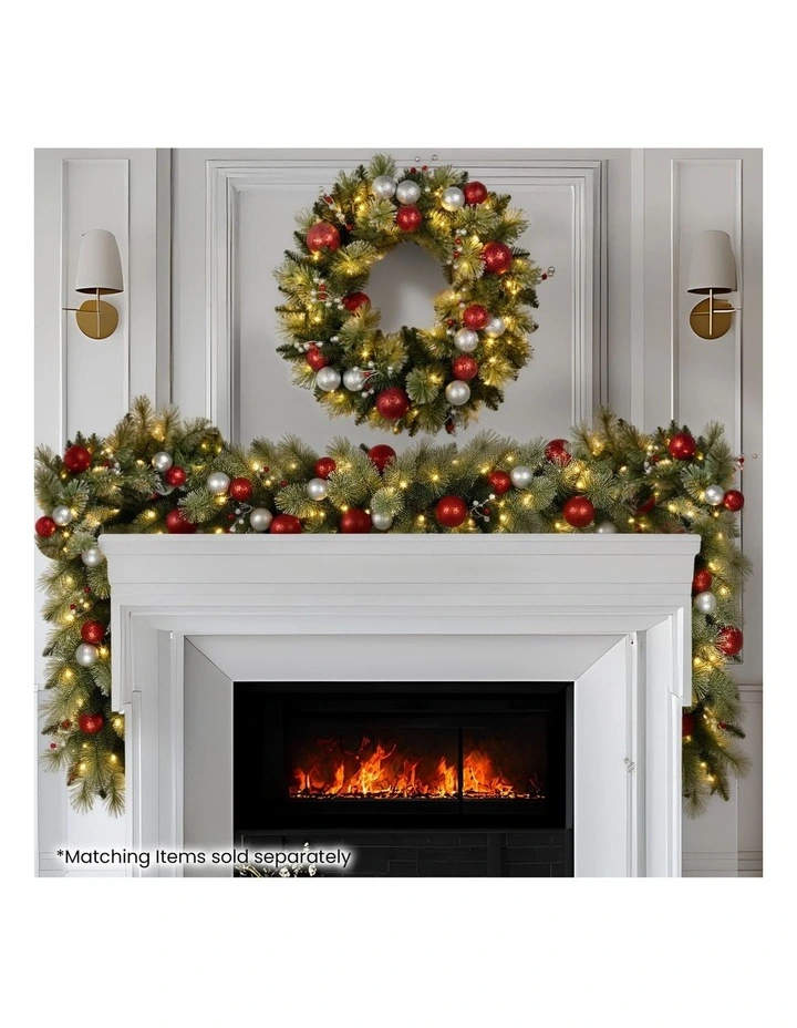 Christabelle 2.7m Christmas Garland with LED Lights and Baubles Mantle Decoration Ornament image 7