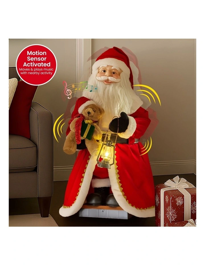 Christabelle 1.1m Musical LED Animated Christmas Santa Claus Glowing Lantern Ornament Decoration image 3