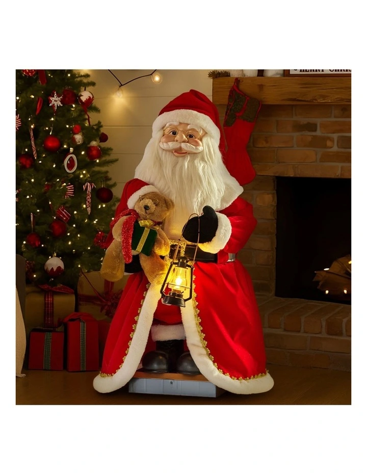 Christabelle 1.1m Musical LED Animated Christmas Santa Claus Glowing Lantern Ornament Decoration image 4