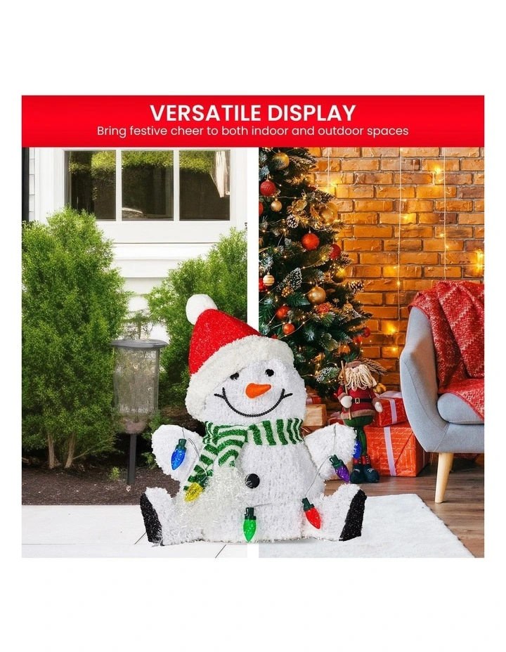 Christabelle Sitting Christmas Snowman Display with Lights - 40cm image 5