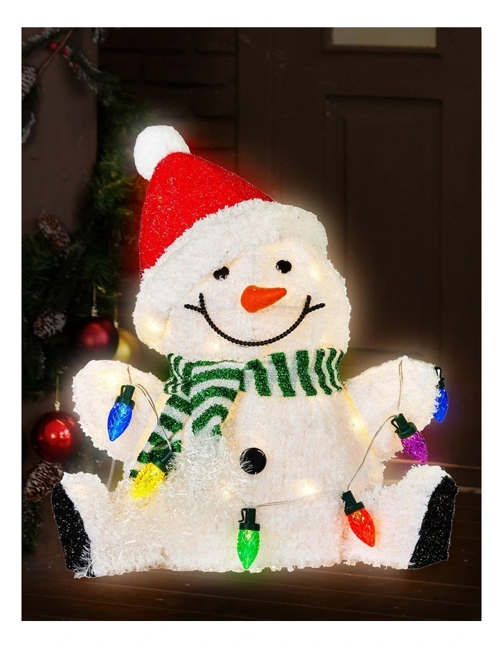 Christabelle Sitting Christmas Snowman Display with Lights - 40cm image 6