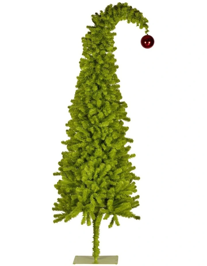 Christabelle 4ft Christmas Gremlin Tree Curved Top Red Bauble Built In Green & White LED Lights image 5