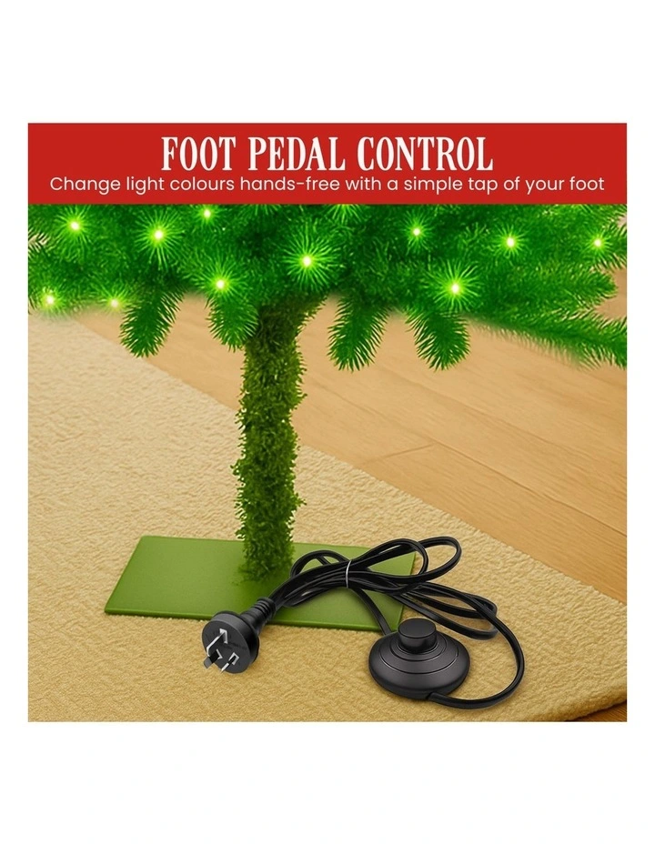 Christabelle 4ft Christmas Gremlin Tree Curved Top Red Bauble Built In Green & White LED Lights image 7