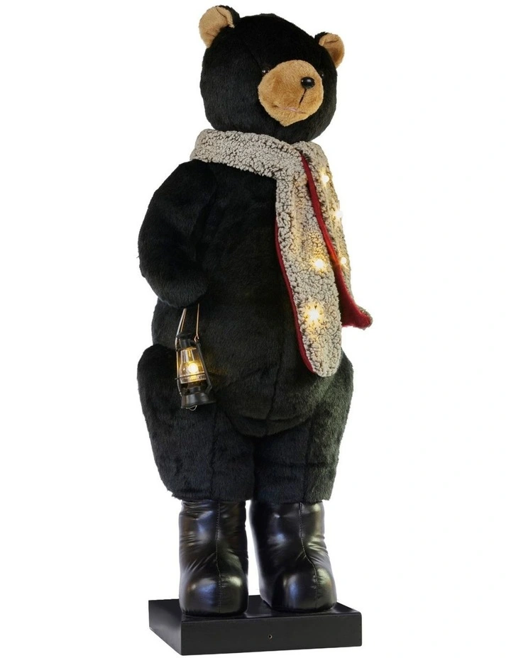 Christabelle Large 1.1m Musical Animated LED Black Christmas Bear Decoration Ornament image 1