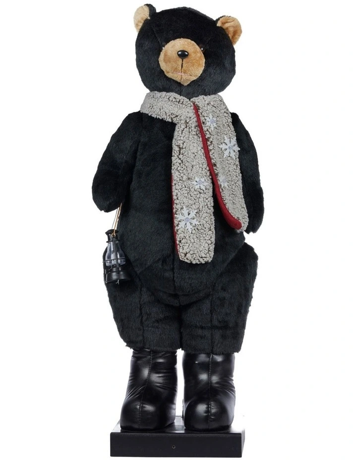 Christabelle Large 1.1m Musical Animated LED Black Christmas Bear Decoration Ornament image 2