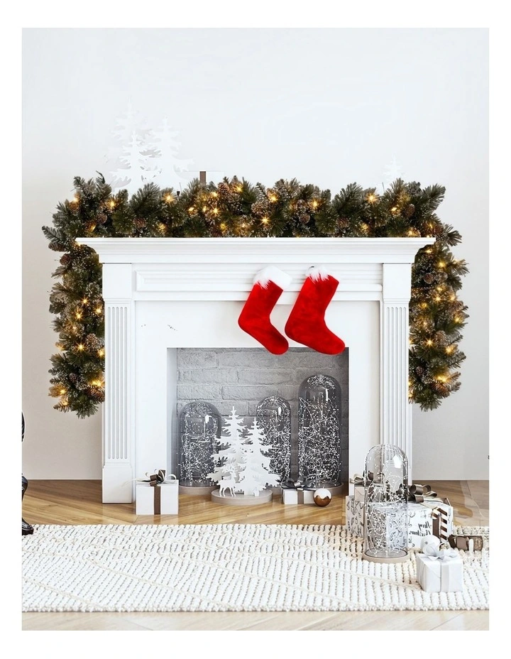 Premium 2.7m Christmas Garland Snow with LED Lights and Pine Cones image 6