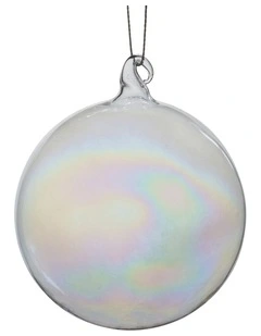 Christabelle Box of 6 Pure Clear Glass Baubles with Iridescent Shine