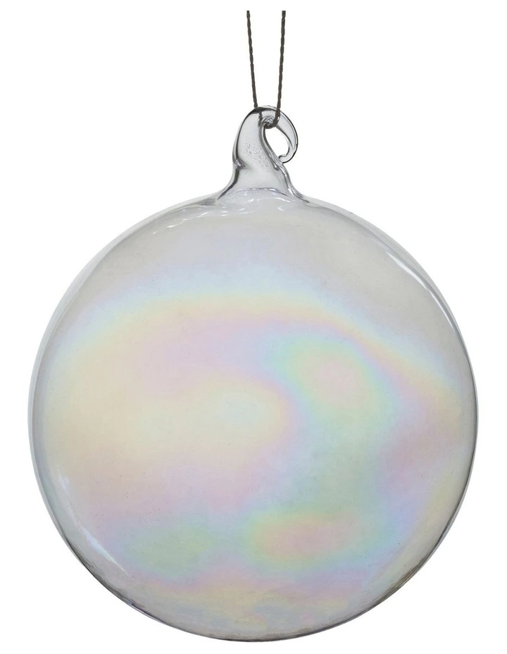 Christabelle Box of 6 Pure Clear Glass Baubles with Iridescent Shine image 1