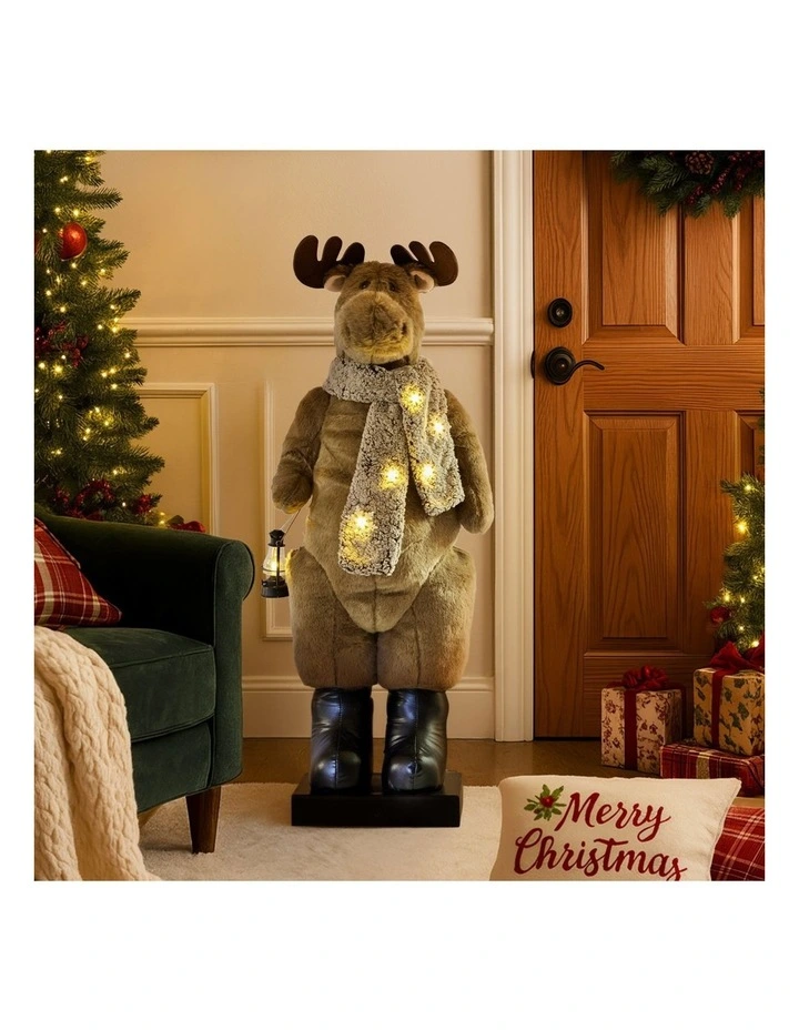 Christabelle 1.1m Musical LED Animated Christmas Moose Decoration Light-Up Lantern Ornament image 5