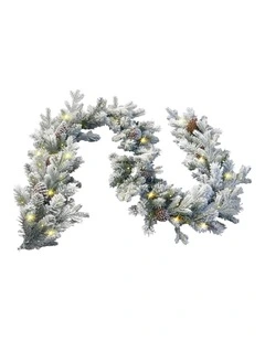 Christabelle 2.7m Christmas Garland Snowy with Lights Dorchester Tree Decoration Ornament