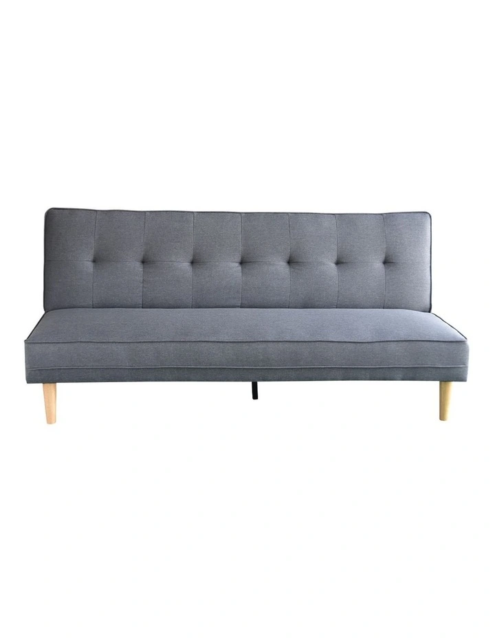 Sarantino 3 Seater Linen Sofa Bed Couch with Pillows - Dark Grey image 7