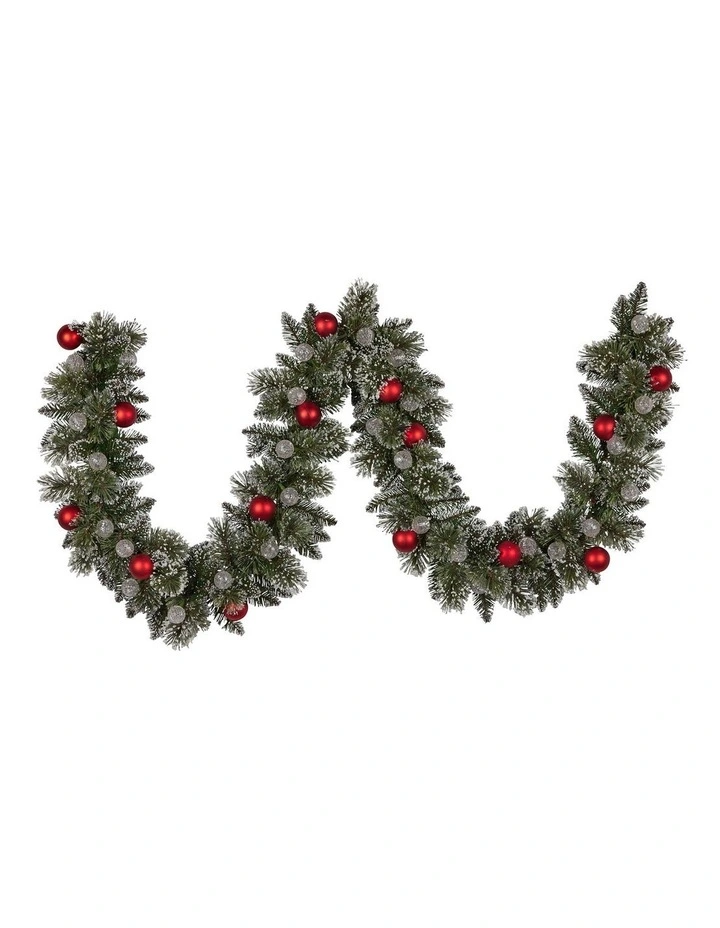 Christabelle 2.74m Christmas Garland Snowy with LED Lights Multicolour Tree Decoration Ornament image 4