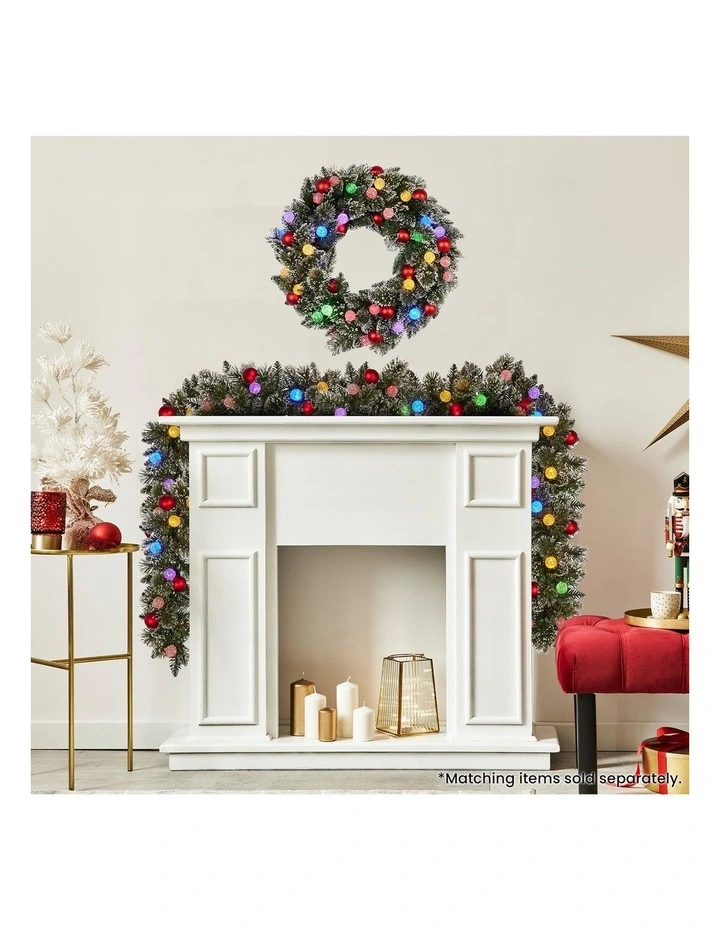 Christabelle 2.74m Christmas Garland Snowy with LED Lights Multicolour Tree Decoration Ornament image 7