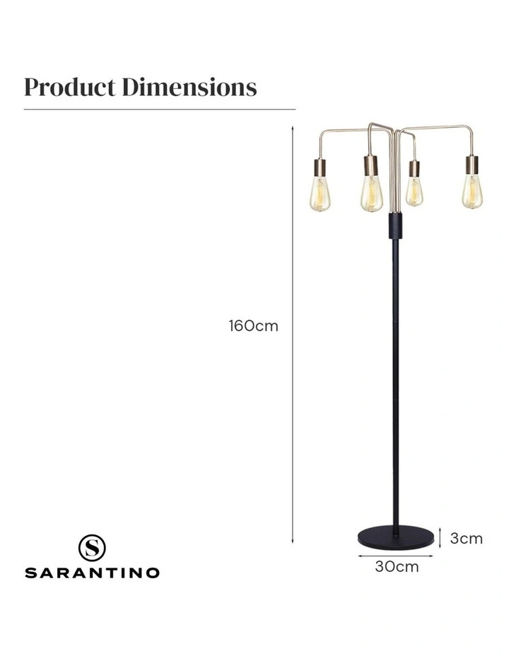 Sarantino 4-Light Industrial Floor Lamp image 3