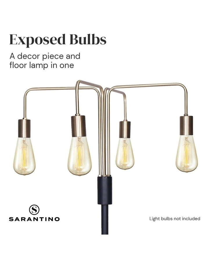 Sarantino 4-Light Industrial Floor Lamp image 7