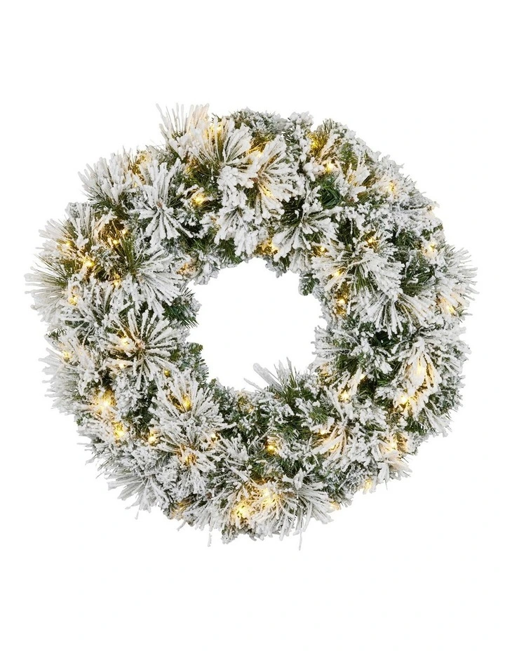Christabelle 61cm Snow Christmas Wreath Lush Majestic Front Door Decoration Ornament image 1