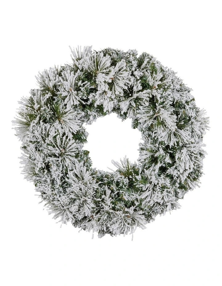 Christabelle 61cm Snow Christmas Wreath Lush Majestic Front Door Decoration Ornament image 2