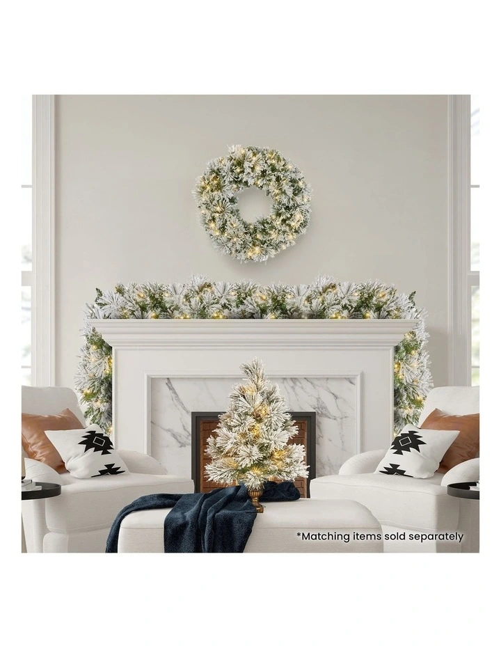 Christabelle 61cm Snow Christmas Wreath Lush Majestic Front Door Decoration Ornament image 7