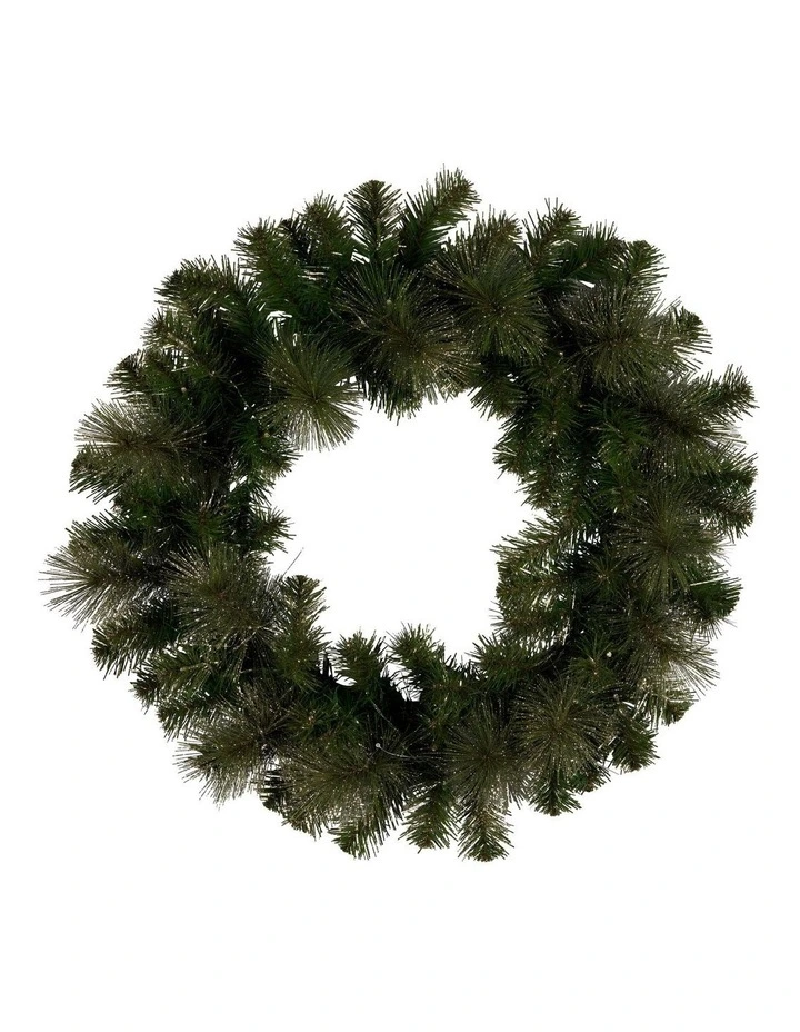 Christabelle 61cm Christmas Wreath LED Lights Glittery Gold Pine Front Door Decoration Ornament image 5