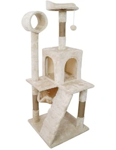 Furtastic 135cm Cat Tree Scratching Post - Beige