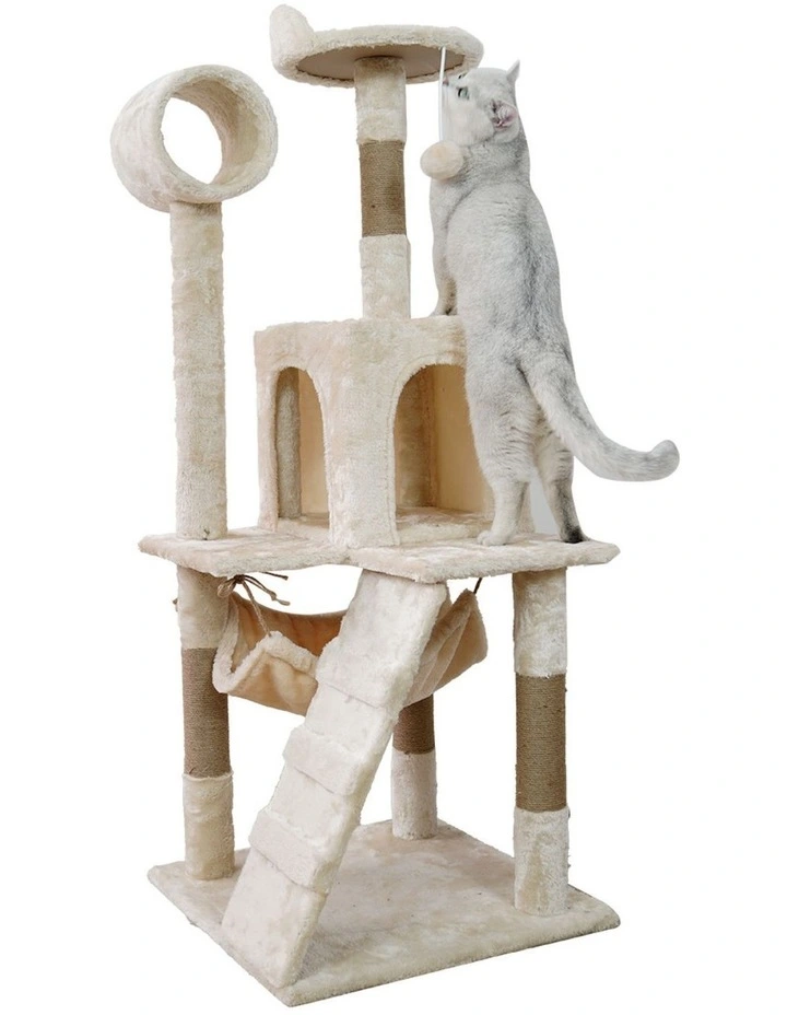 Furtastic 135cm Cat Tree Scratching Post - Beige image 2