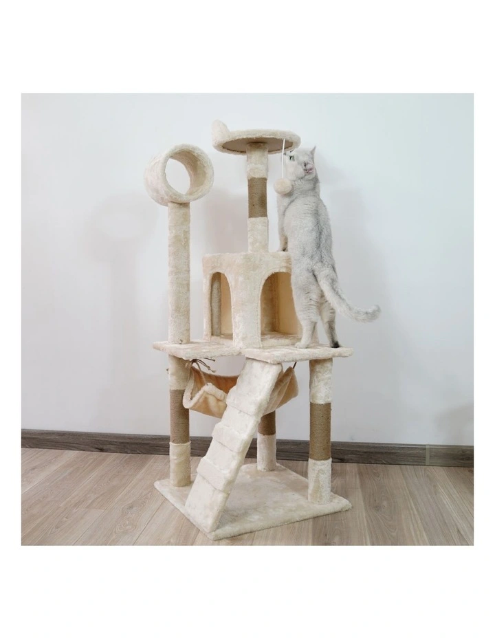 Furtastic 135cm Cat Tree Scratching Post - Beige image 4