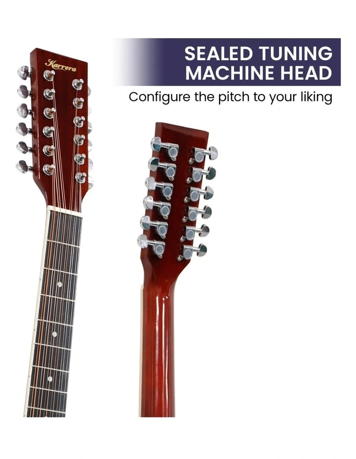 Karrera 12-String Acoustic Guitar with EQ - Natural image 4