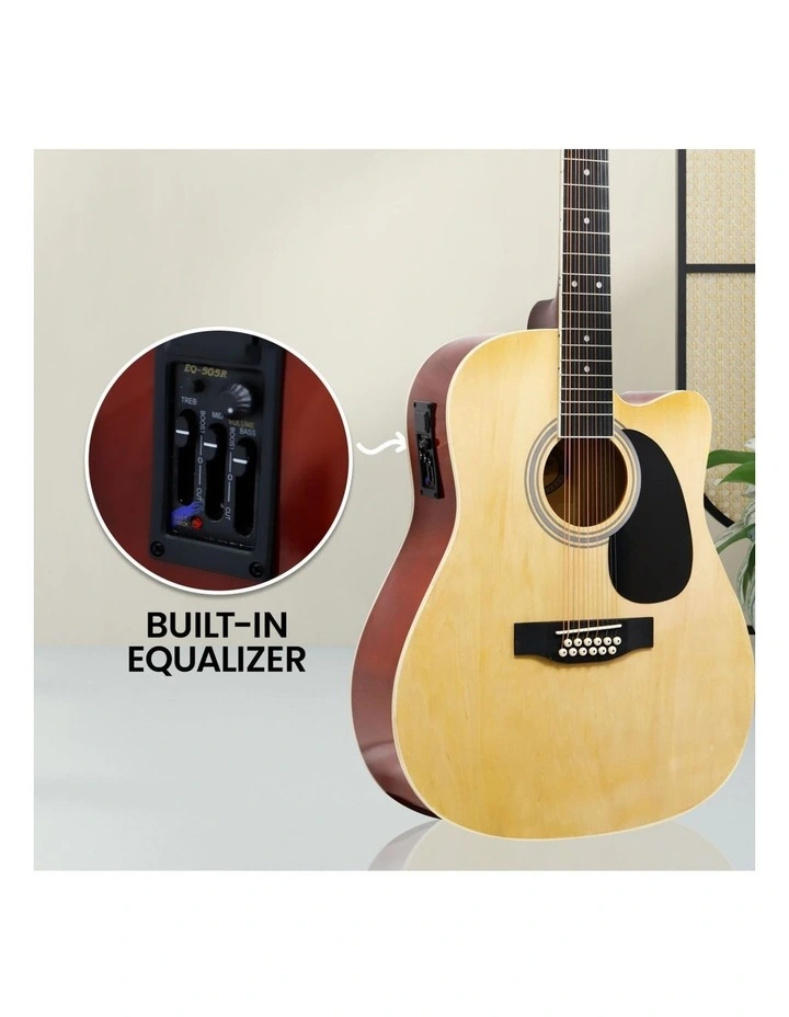 Karrera 12-String Acoustic Guitar with EQ - Natural image 5