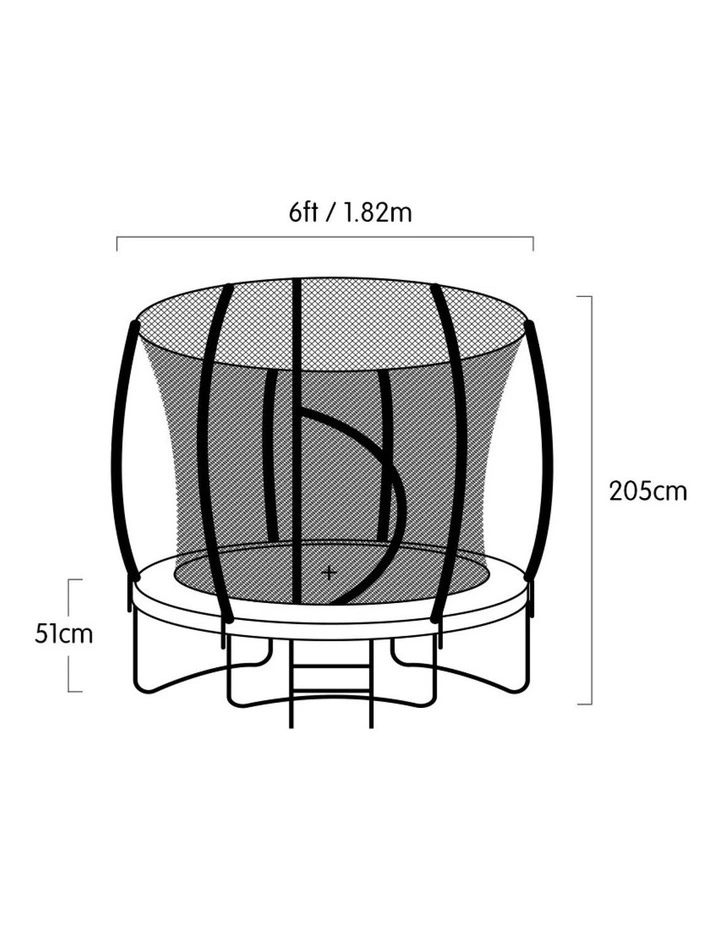 Kahuna Trampoline 6 ft with Basketball Set - Rainbow image 2