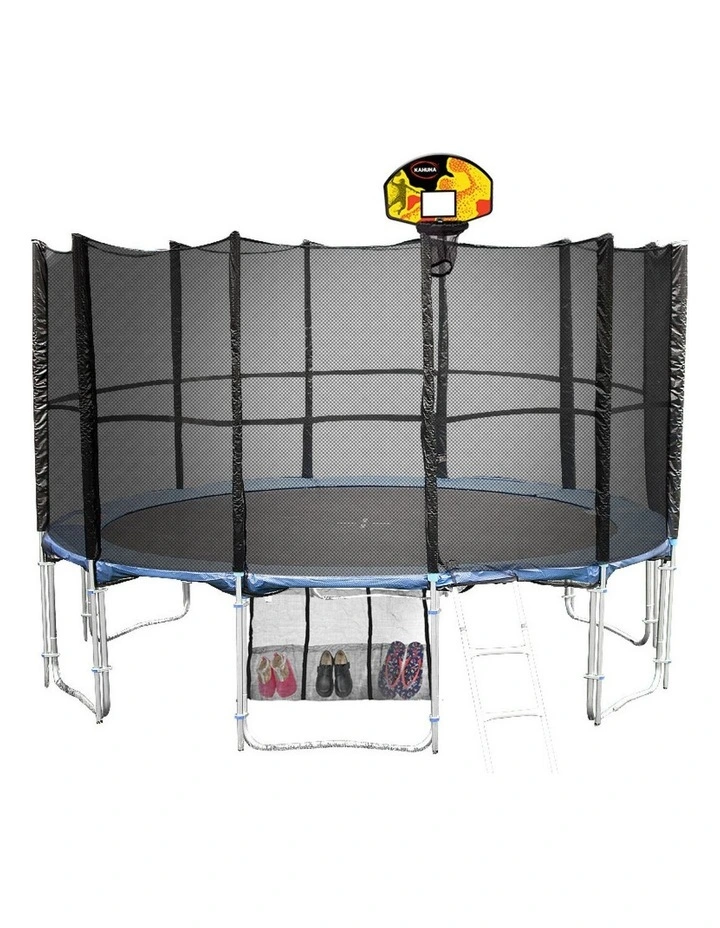 Kahuna Blizzard 14 ft Trampoline with Basketball Set -  Blue image 1