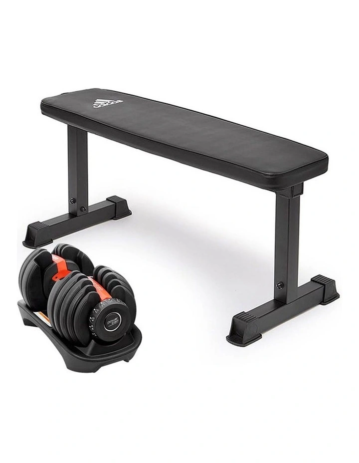 Powertrain 24kg Adjustable Dumbbell w/ Adidas 10437 Exercise Bench image 1