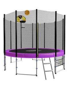 Kahuna Blizzard 8 ft Trampoline Green with Basketball Set Purple