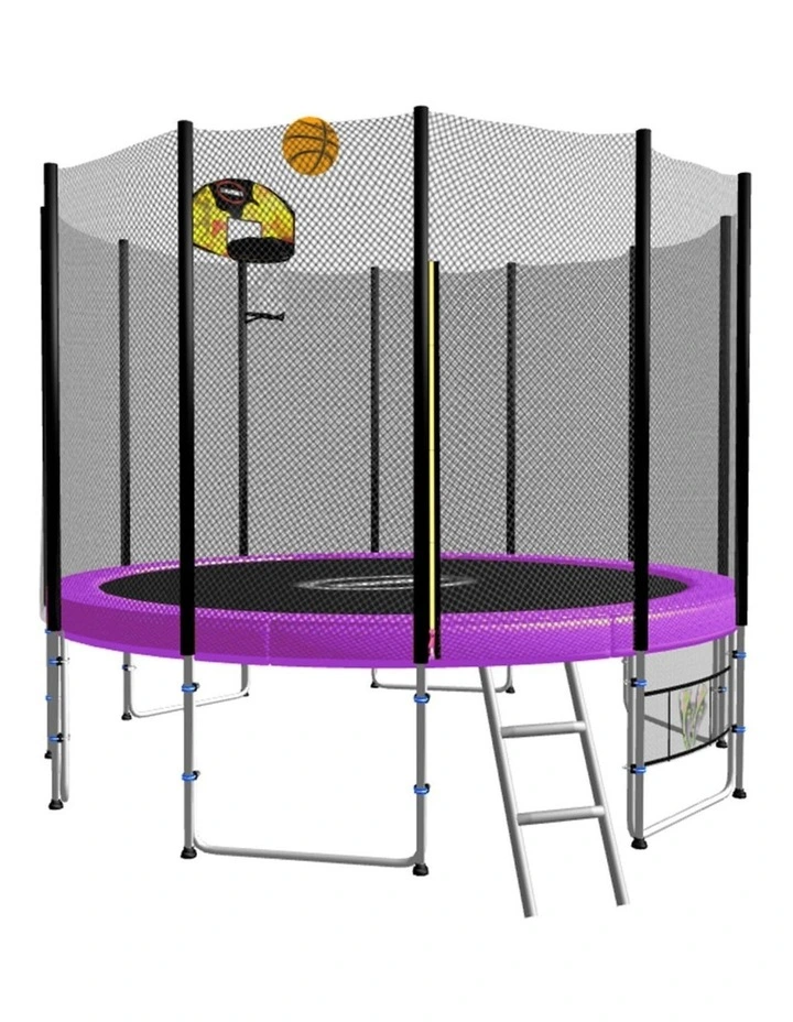 Kahuna Blizzard 8 ft Trampoline Green with Basketball Set Purple image 1