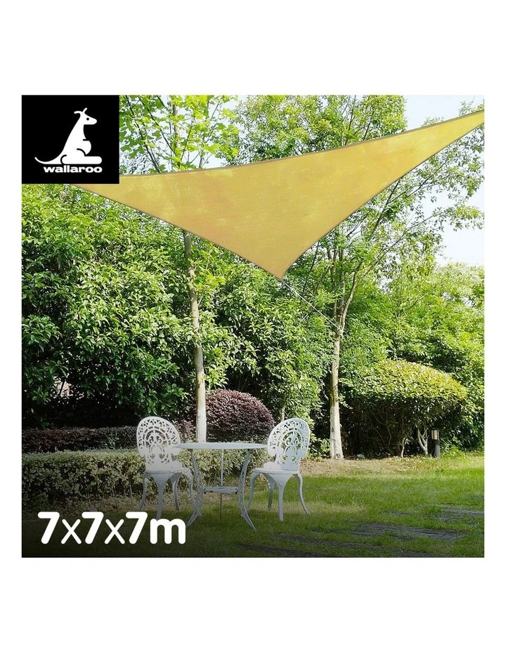 Wallaroo Triangle Shade Sail 7x7x7 - Sand image 7