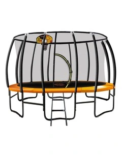Kahuna Trampoline 12 ft with Basketball Set - Orange